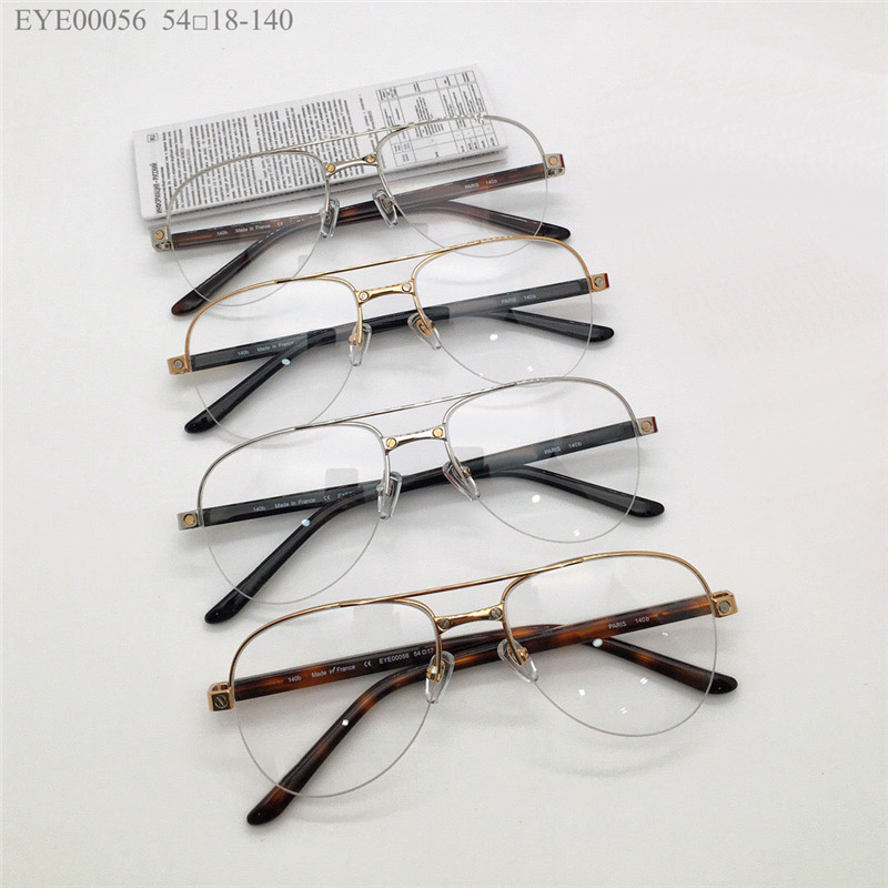 New fashion design optical glasses metal half frame model 00056 simple and versatile style pilot transparent lens can be prescription clear lenses