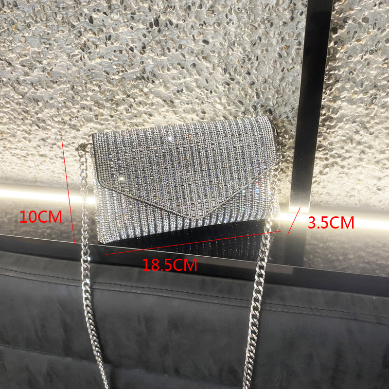 Evening Bags Clutch Handle silver Shiny Crystal Wedding Purses and Handbag Shoulder mini bag 220831