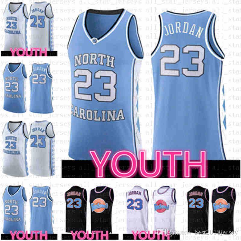 men Blue North Carolina State University 23 Michael JD Youth Kids Mens Basketball Jersey NCAA Tune Squad Space 23 Jerseys