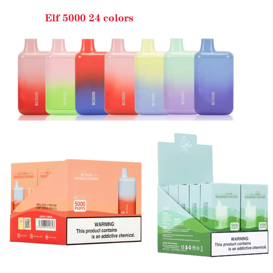 ELF BC5000 E Cigarettes 13ml MESH Coil Pods bars 650mah Recharged Battery disposable Vapes Box
ELF BC5000 E Cigarettes 13ml MESH Coil Pods bars 650mah Recharged Battery disposable Vapes Box