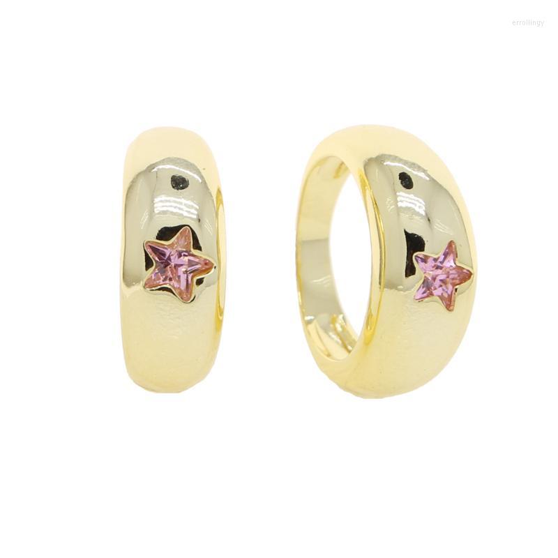 Wedding Rings Big Gold Color Dome Ring For Women Single Pink Star Cubic Zirconia Pinky Female Classic Simple Metal Finger Jewelry
Wedding Rings Big Gold Color Dome Ring For Women Single Pink Star Cubic Zirconia Pinky Female Classic Simple Metal Finger Jewelry