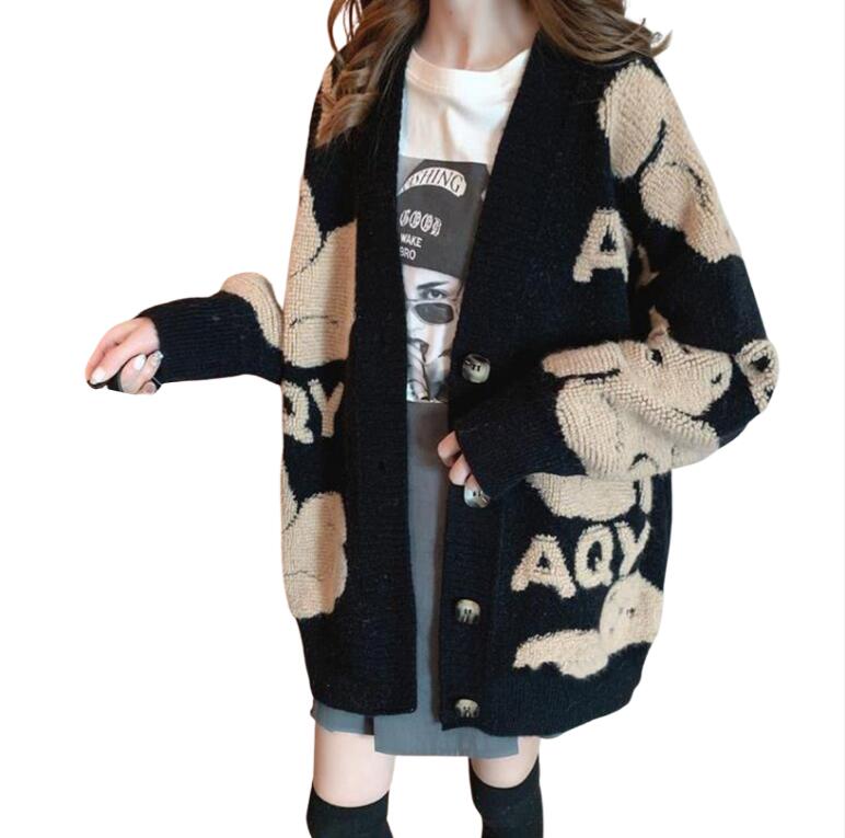 Women Sweater Luxury GGity Cardigan V-Neck Button Down Cropped Jacket Sweet Solid Candy Color Loose Knitted Coat, Black
Women Sweater Luxury GGity Cardigan V-Neck Button Down Cropped Jacket Sweet Solid Candy Color Loose Knitted Coat, Black