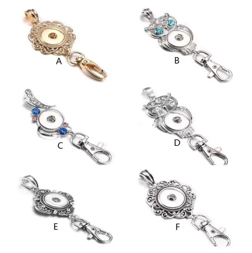 Key Rings Noosa Snap Button Jewelry Beautif Gold Key Chains Crystal 18Mm Keychains Rings Lanyard Keyring For Women Drop D Dhseller2010 Dhu2B