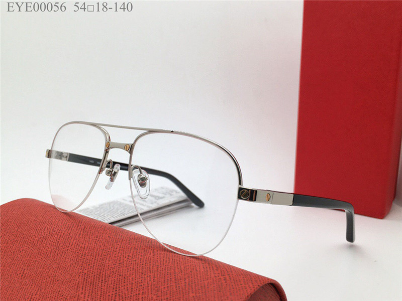 New fashion design optical glasses metal half frame model 00056 simple and versatile style pilot transparent lens can be prescription clear lenses