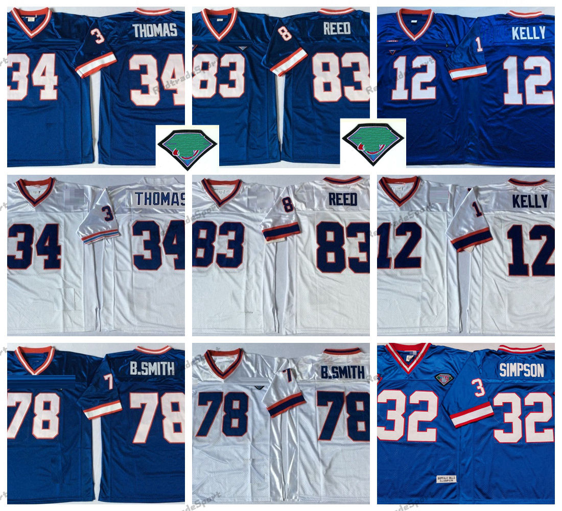 Vintage 1994 XXV Football Jerseys 35th Mens 12 Jim Kelly 34 Thurman Thomas 78 Bruce Smith 83 Andre Reed Stitched Shirts 32 OJ Simpson Blue, Like pics
Vintage 1994 XXV Football Jerseys 35th Mens 12 Jim Kelly 34 Thurman Thomas 78 Bruce Smith 83 Andre Reed Stitched Shirts 32 OJ Simpson Blue, Like pics