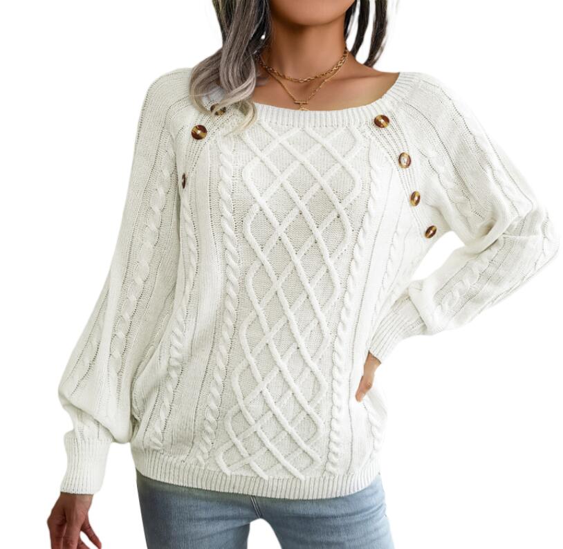 Women Sweater Knitted Pullovers with Buttons Decoration Loose Version Casual Style Ladies Spring Sweaters Streetwear, Khaki
Women Sweater Knitted Pullovers with Buttons Decoration Loose Version Casual Style Ladies Spring Sweaters Streetwear, Khaki