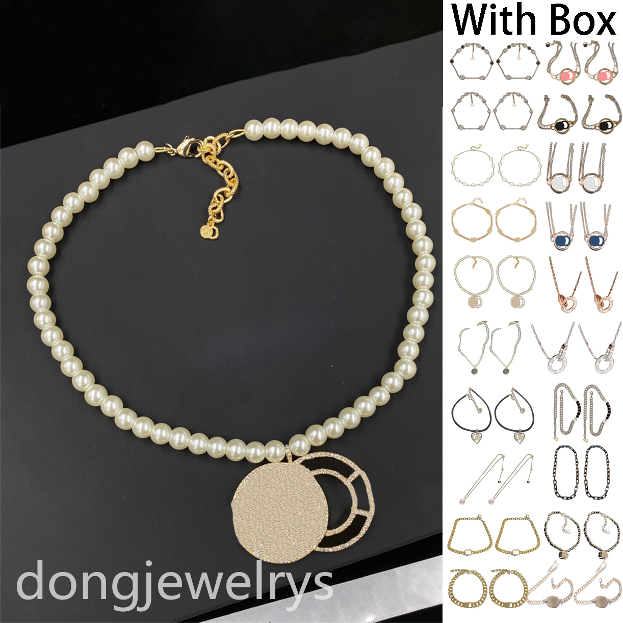 Luxury Designer Double Letter Chains Necklaces Gold Plated Pearl Sweater Necklace Double Ring Fashion Cutting-Edge Design Dongjewelrys
Luxury Designer Double Letter Chains Necklaces Gold Plated Pearl Sweater Necklace Double Ring Fashion Cutting-Edge Design Dongjewelrys