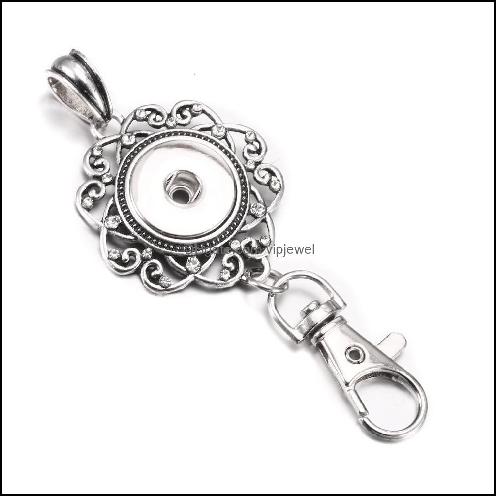 Key Rings Noosa Snap Button Jewelry Beautif Gold Key Chains Crystal 18Mm Keychains Rings Lanyard Keyring For Women Drop D Dhseller2010 Dhu2B
