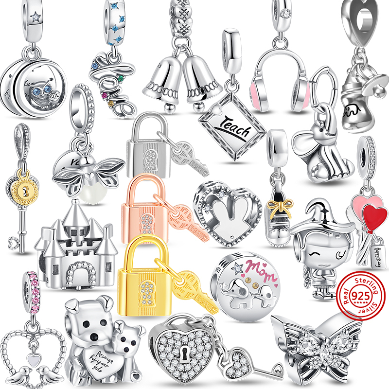 925 Silver Charm bead fit Pandora Charms Bracelet Dangle Key Milk Bottle Firefly charmes ciondoli DIY Fine Beads Jewelry
925 Silver Charm bead fit Pandora Charms Bracelet Dangle Key Milk Bottle Firefly charmes ciondoli DIY Fine Beads Jewelry