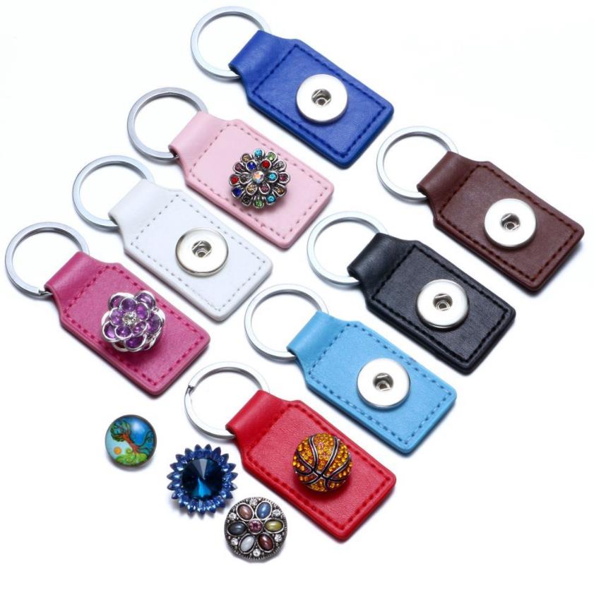 Keychains Fashion 8 Colors Pu Leather Snap Button Keychain Key Rings Fit Diy 18Mm Jewelry Drop Delivery 2021 Accessories Dhseller2010 Dhmnh