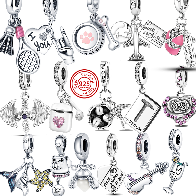 925 Silver Charm bead fit Pandora Charms Bracelet Wine Glass Skateboard Guitar Women charmes ciondoli DIY Fine Beads Jewelry
925 Silver Charm bead fit Pandora Charms Bracelet Wine Glass Skateboard Guitar Women charmes ciondoli DIY Fine Beads Jewelry