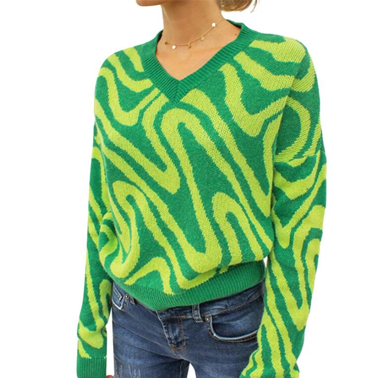 Women Casual Knitted Sweater Color Block Jumper Long Sleeve V-neck Knitwear Y2K Vintage Loose Pullover Streetwear, Khaki
Women Casual Knitted Sweater Color Block Jumper Long Sleeve V-neck Knitwear Y2K Vintage Loose Pullover Streetwear, Khaki