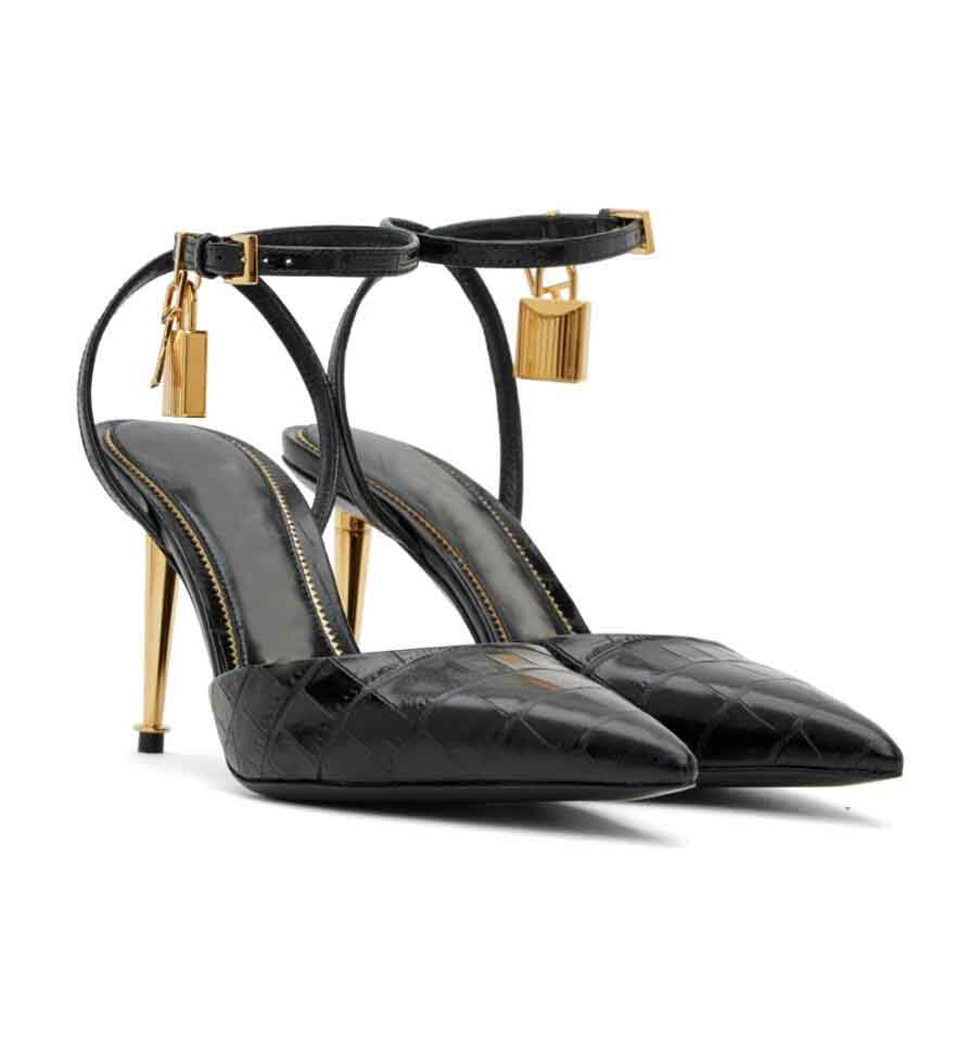 Slingback-style Padlock Hardware Sandals Shoes Women Croc-embossed Leather Heels Heels Metal Stiletto Heel Sexy Lady Pumps Party Wedding
Slingback-style Padlock Hardware Sandals Shoes Women Croc-embossed Leather Heels Heels Metal Stiletto Heel Sexy Lady Pumps Party Wedding