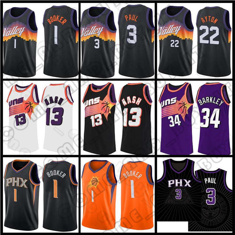 Devin 1 Booker Basketball Chris 3 Paul Deandre 22 Ayton Jersey Charles 34 Barkley Retro Phoenix''Suns''Steve 13 Nash, Men
Devin 1 Booker Basketball Chris 3 Paul Deandre 22 Ayton Jersey Charles 34 Barkley Retro Phoenix''Suns''Steve 13 Nash, Men