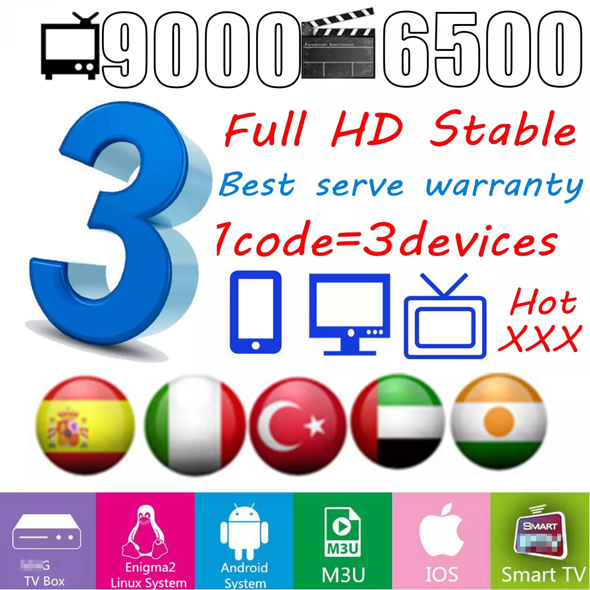 Smart TV box Europe 15000 Live VOD M3 U XXX Android Smarters Pro US French Switzerland Canada UK Australia Turkey Ireland Africa Spain Arabic NL SHOW TV Parts
Smart TV box Europe 15000 Live VOD M3 U XXX Android Smarters Pro US French Switzerland Canada UK Australia Turkey Ireland Africa Spain Arabic NL SHOW TV Parts