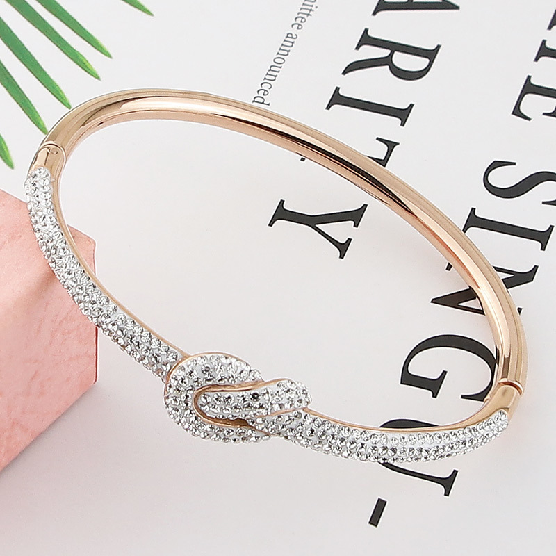 Bangle Stainless Steel Jewelry Crystal Bracelets Casting Concentric Knot Bangle For Womens Who Love Gifts Wholesale 220831