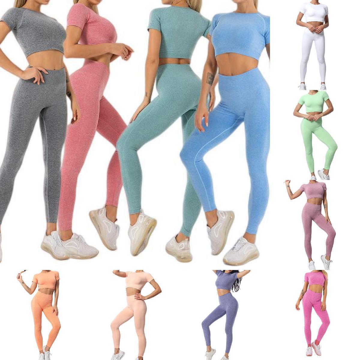 Super stretch Hip lift Seamless breathable 2 piece sets Yoga suit knitting Short sleeve trousers women gymnasium stadium Running Indoor outdoor sports Solid color, Blue grey
Super stretch Hip lift Seamless breathable 2 piece sets Yoga suit knitting Short sleeve trousers women gymnasium stadium Running Indoor outdoor sports Solid color, Blue grey
