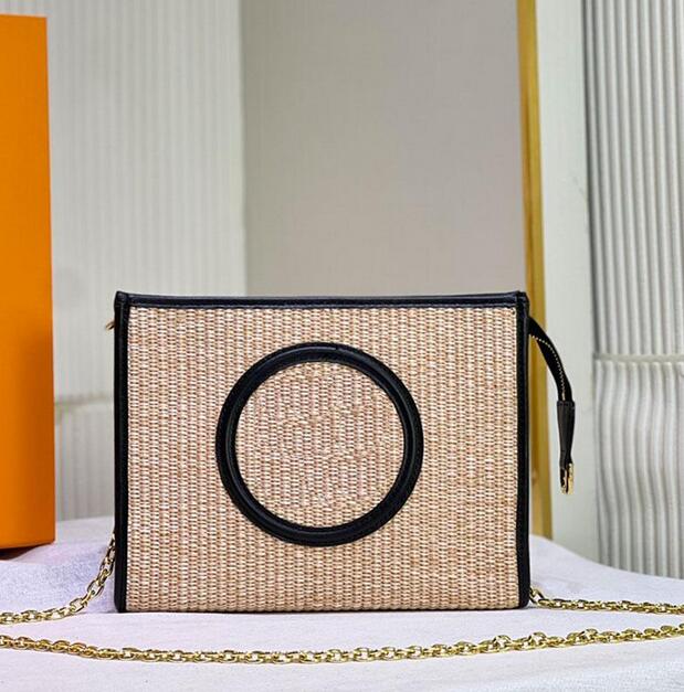 Straw Women Clutch Bag Weave Crossbody Flat Make Up Handbags High Quality Purse Removable Chain Summer Lafite Grass Wash Bags Classic Letters Cosmetic Bag, Black
Straw Women Clutch Bag Weave Crossbody Flat Make Up Handbags High Quality Purse Removable Chain Summer Lafite Grass Wash Bags Classic Letters Cosmetic Bag, Black