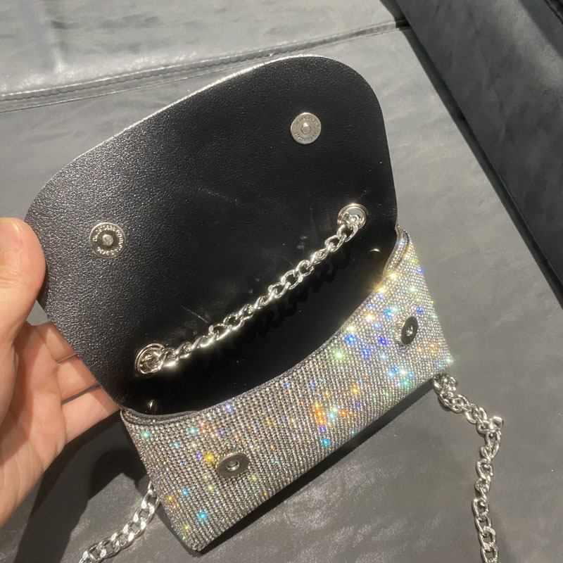 Evening Bags Clutch Handle silver Shiny Crystal Wedding Purses and Handbag Shoulder mini bag 220831