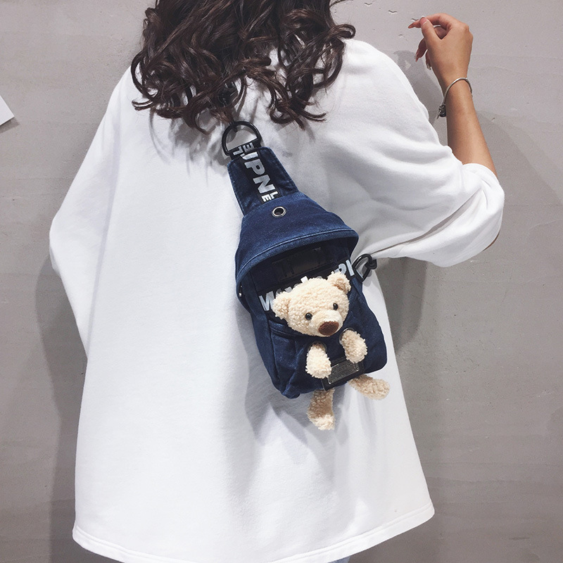 Evening Bags Women canvas Waist Packs Sling Bag Cartoons Crossbody Shoulder Chest Daily Picnic Canvas Messenger Pack Bolsa 220831