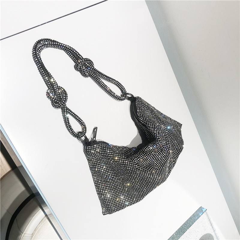 Evening Bags Handle Clutch silver Shiny Crystal Dinner Party Wedding Purses and Handbag Luxury Designer Shoulder 220831