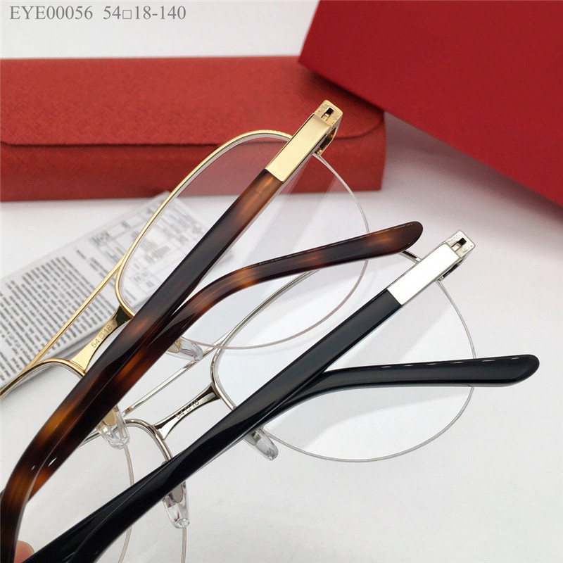 New fashion design optical glasses metal half frame model 00056 simple and versatile style pilot transparent lens can be prescription clear lenses