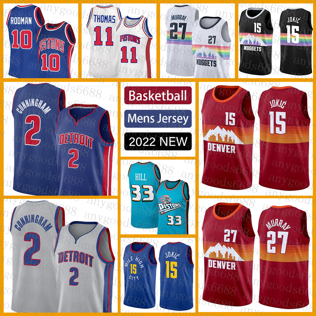 

Cade Cunningham Basketball Jersey Detroits Piston Denvers Nugget 27 15 2 33 11 10 Orange Nikola Jamal Murray Jokic Grant Hill Isiah Thomas Dennis Rodman 525, Jersey-huosai