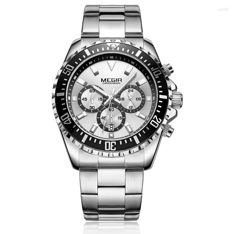 Wristwatches Top Luxury MEGIR Brand Watch Men Sports Analog Chronograph Quartz Wrist Full Stainless Steel Band Wristwatch Auto Date, Full black
Wristwatches Top Luxury MEGIR Brand Watch Men Sports Analog Chronograph Quartz Wrist Full Stainless Steel Band Wristwatch Auto Date, Full black