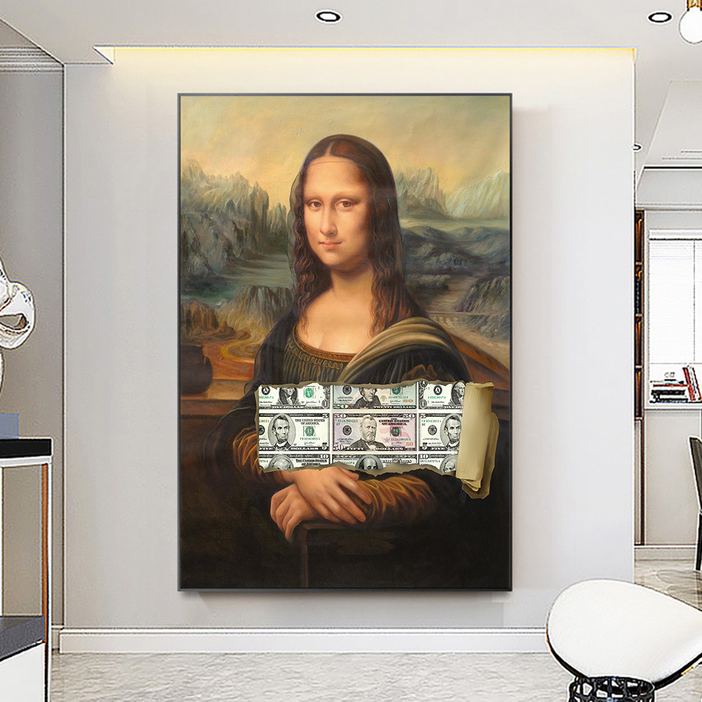 Abstract Mona Lisa Canvas Painting Modern Money Posters And Prints Wall Art Pictures For Living Room Home Decoration
Abstract Mona Lisa Canvas Painting Modern Money Posters And Prints Wall Art Pictures For Living Room Home Decoration