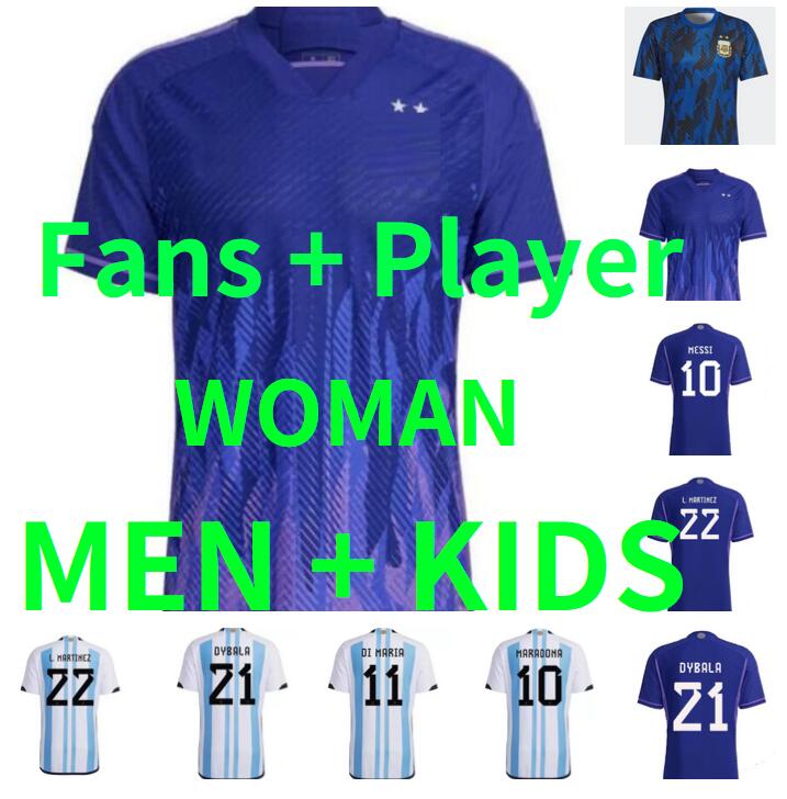 New 2022 Argentina soccer Jerseys 22 23 J.ALVAREZ DYBALA MESSIS DI MARIA KUN MARTINEZ MARADONA football shirt Men kids kit fans player version
New 2022 Argentina soccer Jerseys 22 23 J.ALVAREZ DYBALA MESSIS DI MARIA KUN MARTINEZ MARADONA football shirt Men kids kit fans player version
