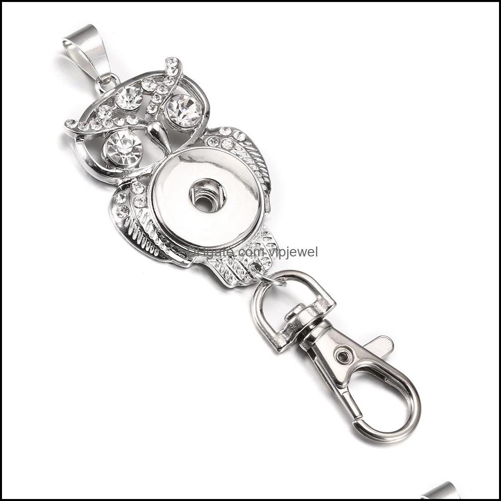 Key Rings Noosa Snap Button Jewelry Beautif Gold Key Chains Crystal 18Mm Keychains Rings Lanyard Keyring For Women Drop D Dhseller2010 Dhu2B