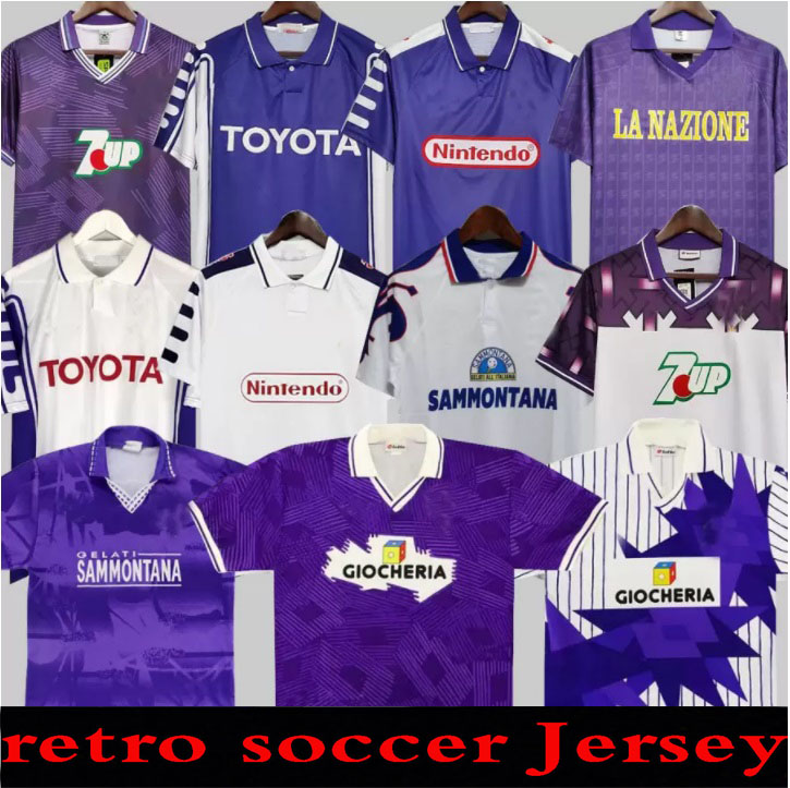 

BATISTUTA 1998 1999 Fiorentina Retro Soccer Jerseys BIGICA RUI COSTA 98 99 Home Football Shirt 2000 Camisas de Futebol 84 89 90 91 92 93 94 95 96 97 Classic Vintage Jersey, 97 98