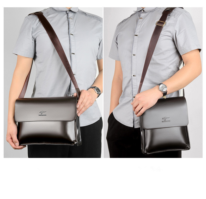 Briefcases Men s Brand Designer Kangaroo Shoulder Bag Business office man Messenger Leather Crossbody bags Male Laptop bag Casual 220831