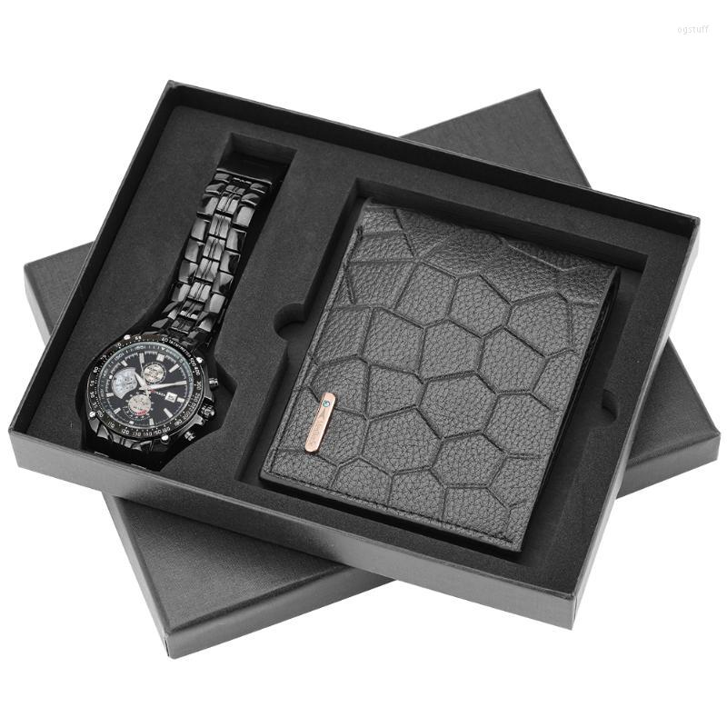 Wristwatches Men's Watch Wallet Gift Set Stainless Steel Quartz Watches Leather For Friends Boyfriend Husband, Gift set 1
Wristwatches Men's Watch Wallet Gift Set Stainless Steel Quartz Watches Leather For Friends Boyfriend Husband, Gift set 1