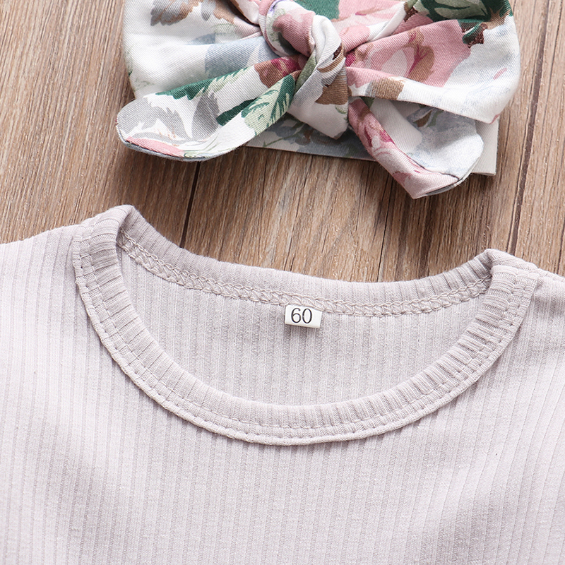 Clothing Sets Autumn Baby Girl Clothes Sets Fashion Toddler Outfits Long Sleeve Tops Flower Pants Headband Cute 3Pcs born Infant Clothing 220830