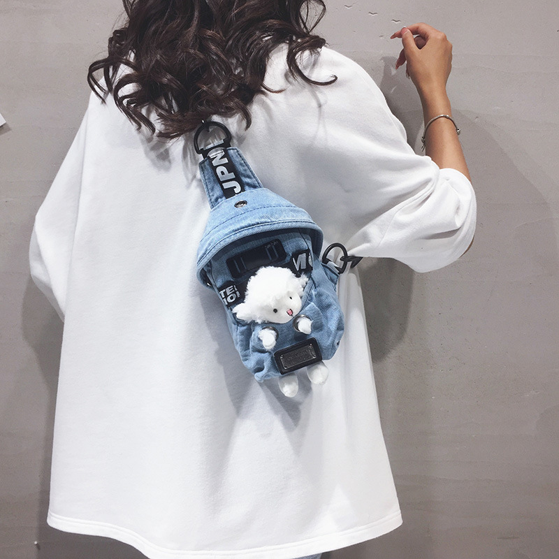 Evening Bags Women canvas Waist Packs Sling Bag Cartoons Crossbody Shoulder Chest Daily Picnic Canvas Messenger Pack Bolsa 220831