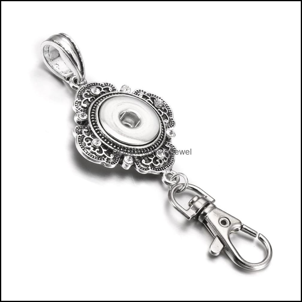 Key Rings Noosa Snap Button Jewelry Beautif Gold Key Chains Crystal 18Mm Keychains Rings Lanyard Keyring For Women Drop D Dhseller2010 Dhu2B