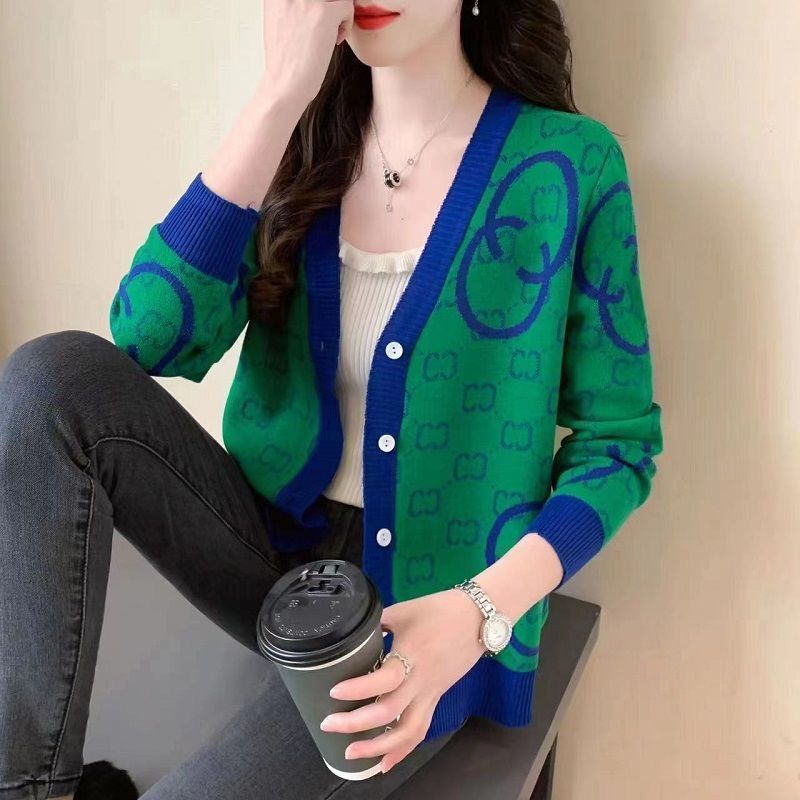 Newest Women green long sleeves Sweater Knit Designer Autumn Winter Cardigans Knitted Loose Coat Double Letter Printed Sweaters Ladies Outer Wear Thick Streetwear, Navy blue
Newest Women green long sleeves Sweater Knit Designer Autumn Winter Cardigans Knitted Loose Coat Double Letter Printed Sweaters Ladies Outer Wear Thick Streetwear, Navy blue