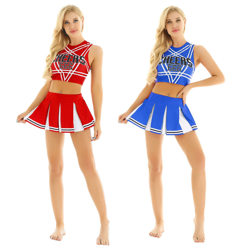 Sexy Set USUK STOCK Women Japanese Schoolgirl Cosplay Uniform Girl Lingerie Gleeing Cheerleader Costume Halloween Femme 220830
