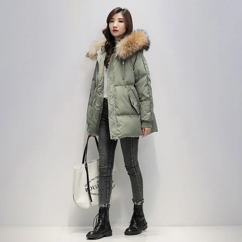 Women's Down Parkas Warm Thicken Loose Jacket Women Winter Short Hooded Fur Collar Cotton Coat Korean Female Basic 220831