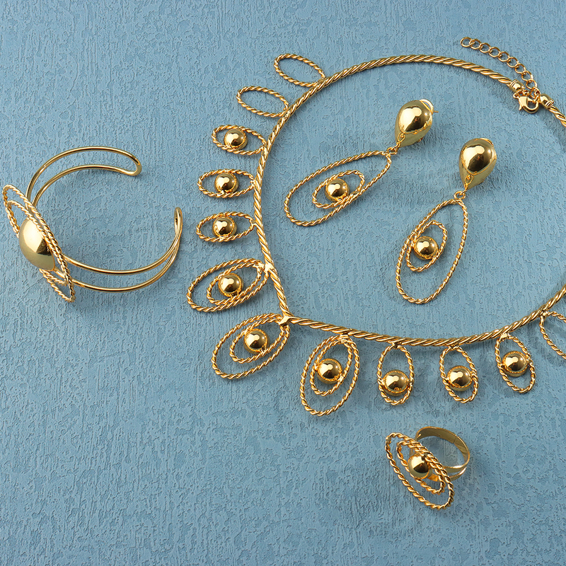 Other Jewelry Sets Fashion Gold Color Dubai For Women African Party Wedding Gifts Necklace Bracelet Earrings Ring Jewellery 220831