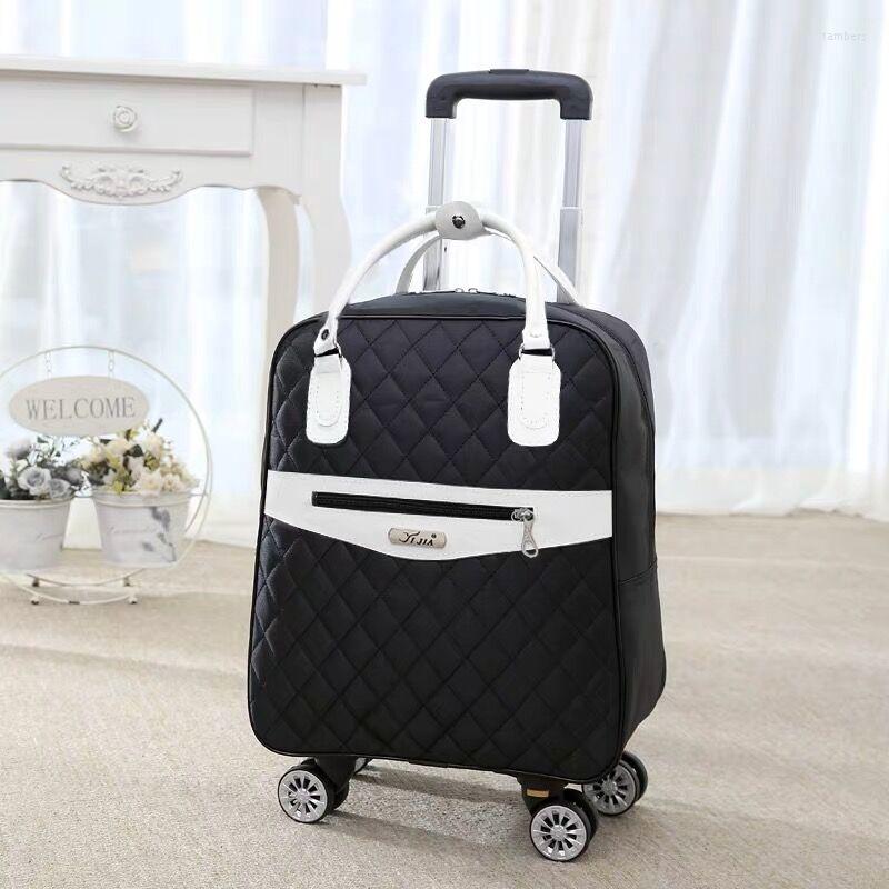 

Suitcases Women Travel Luggage Suitcase Handbag Girls Cabin Waterproof Oxford Rolling Trolley Lady Carry-Ons Wheels Drag Bag