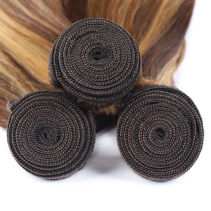 2 Bundles P4/27 Straight Deep Wave Kinky Curly Water Wave Double Wefts Malaysian 100% Human Hair Products 10-32inch Piano Color
