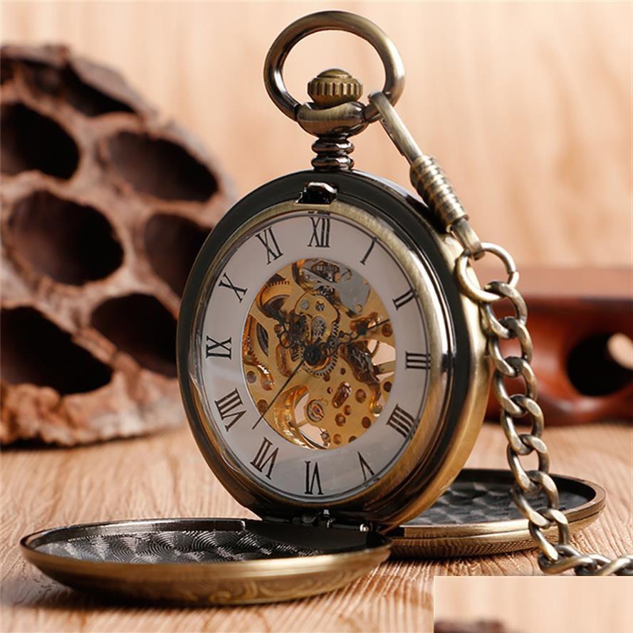 Pocket Watches Luxury Sier Bronze Golden Pocket Watch Vintage Skeleton Hand Winding Mechanical Watches Double Hunter Case Fob Pendan Dhryk
Pocket Watches Luxury Sier Bronze Golden Pocket Watch Vintage Skeleton Hand Winding Mechanical Watches Double Hunter Case Fob Pendan Dhryk