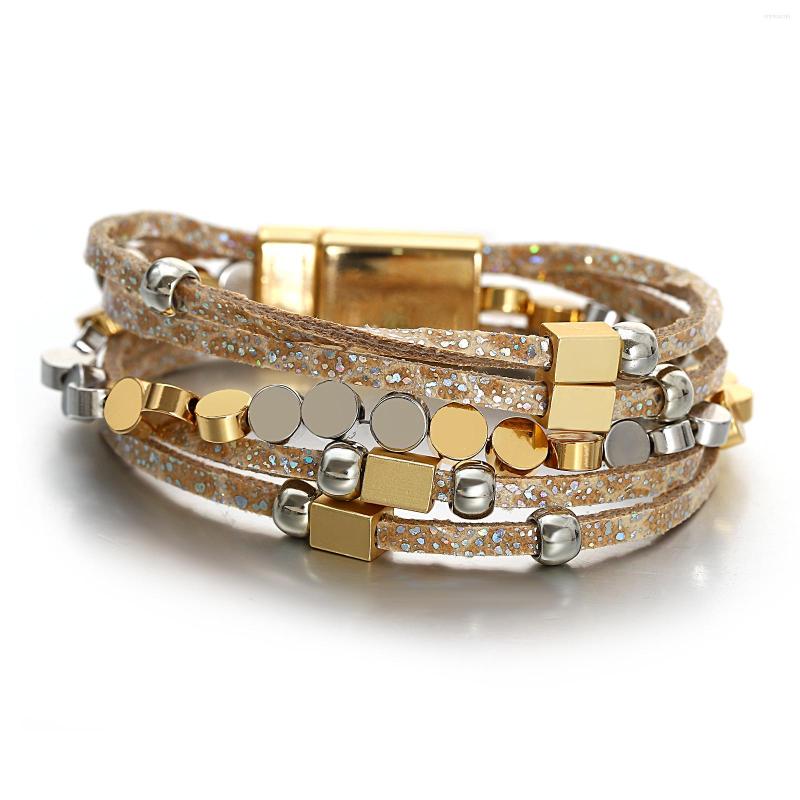 Charm Bracelets Amorcome Fashion Copper Alloy Beads Bracelet For Women Boho Printed Soft Leather Multilayer Wide Wrap Jewelry Gifts
Charm Bracelets Amorcome Fashion Copper Alloy Beads Bracelet For Women Boho Printed Soft Leather Multilayer Wide Wrap Jewelry Gifts