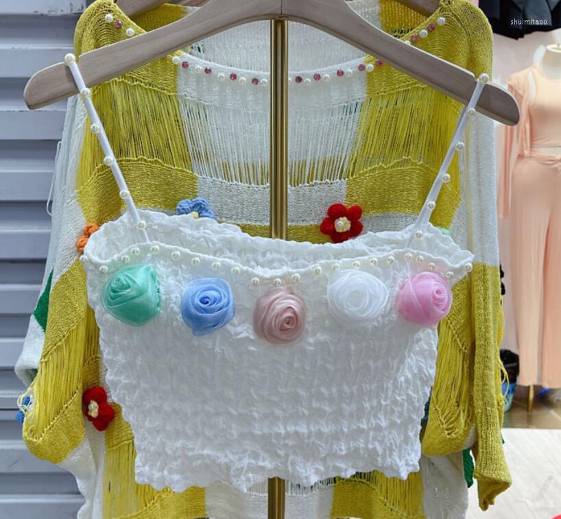 Women's Vests Chest Pad Wrapped Outer Wear Beaded 3D Flower Camisole Women's 2022 Summer Sexy Girl Bottoming Vest Knitted Top, Sky blue
Women's Vests Chest Pad Wrapped Outer Wear Beaded 3D Flower Camisole Women's 2022 Summer Sexy Girl Bottoming Vest Knitted Top, Sky blue