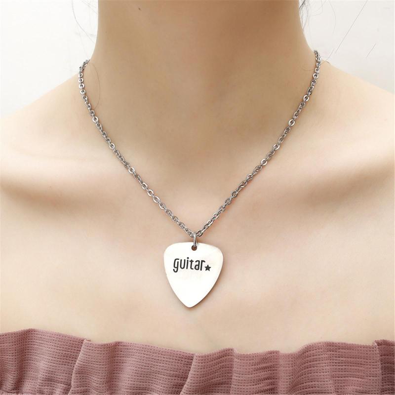 Pendant Necklaces Titanium Stainless Steel Guitar Pick Necklace Girls Silver Color Hip Hop Rock Music Style For Men And Women Fashion
Pendant Necklaces Titanium Stainless Steel Guitar Pick Necklace Girls Silver Color Hip Hop Rock Music Style For Men And Women Fashion
