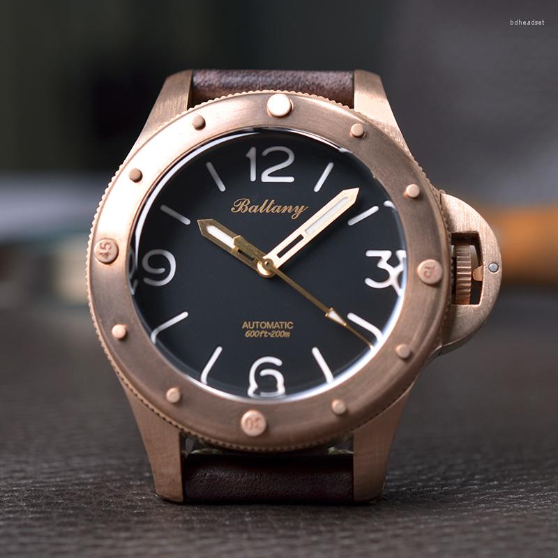 Wristwatches Baltany Vintage CuSn8 Bronze Watch Seagull ST2130 Movement Automatic Mechanical Titanium Caseback Sapphire Luxury, Black dial
Wristwatches Baltany Vintage CuSn8 Bronze Watch Seagull ST2130 Movement Automatic Mechanical Titanium Caseback Sapphire Luxury, Black dial