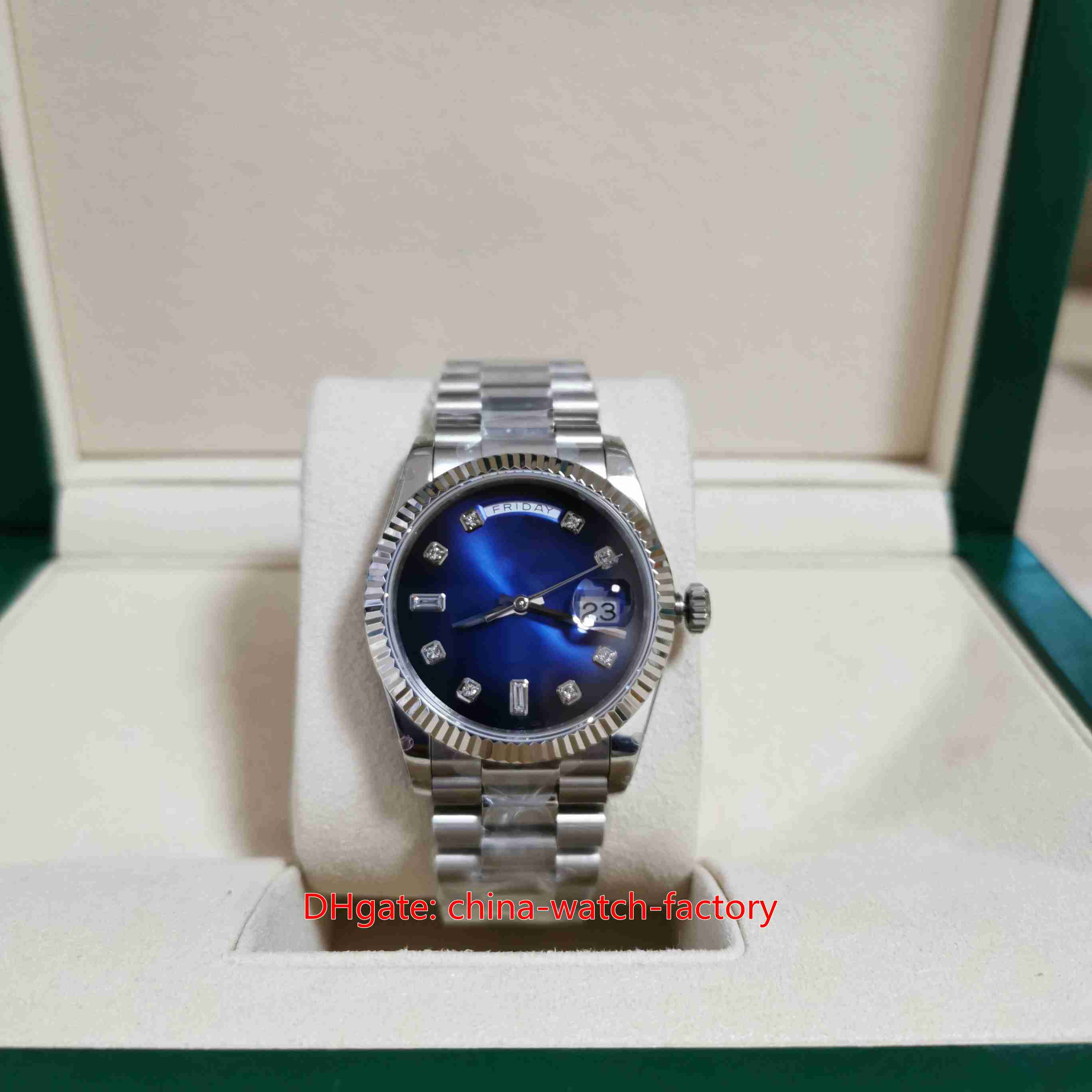 BP Maker Unisex Watches Ladies 36mm Day-Date 128238 Blue Diamond Dial 18k Yellow Gold CAL.2813 2836 3255 Movement Mechanical Automatic Watch Women's Wristwatches, Travel bag
BP Maker Unisex Watches Ladies 36mm Day-Date 128238 Blue Diamond Dial 18k Yellow Gold CAL.2813 2836 3255 Movement Mechanical Automatic Watch Women's Wristwatches, Travel bag
