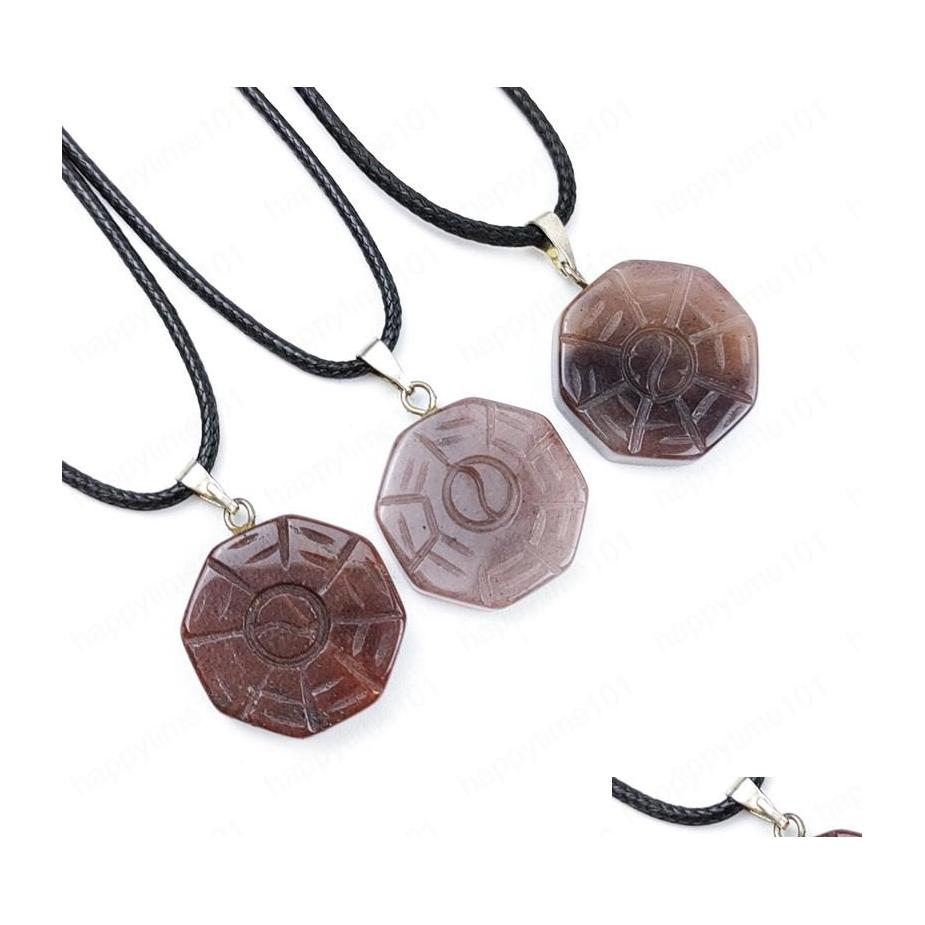 Pendant Necklaces Natural Stone Purple Aventurine Engraved Tai Chi Bagua Figure Pendant Jade Pendum Healing Reiki Fengshui Necklace Dhujy
Pendant Necklaces Natural Stone Purple Aventurine Engraved Tai Chi Bagua Figure Pendant Jade Pendum Healing Reiki Fengshui Necklace Dhujy